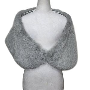 Faux Fur Gray Shawl